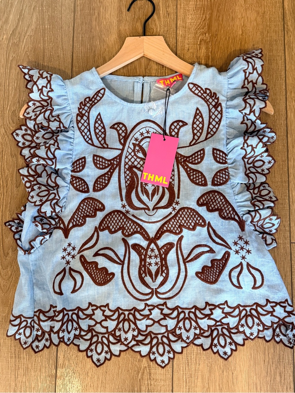 Brayden Blue Embroidered Top by THML - Picture 4 of 7